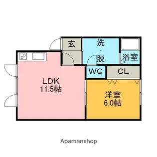 すずらん館1号【2階】の間取り