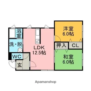 ハイツサンクライム【1階】の間取り