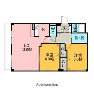 ビラ・ウエストタワー【4階】の間取り