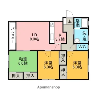 アラモード【2階】の間取り
