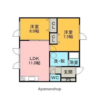 エステート中島【2階】の間取り