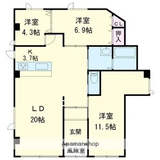 エスポワール【1階】の間取り