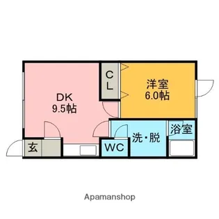 メゾンラムール【1階】の間取り