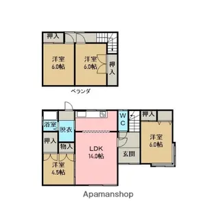 北海道室蘭市八丁平5丁目【一戸建】の間取り