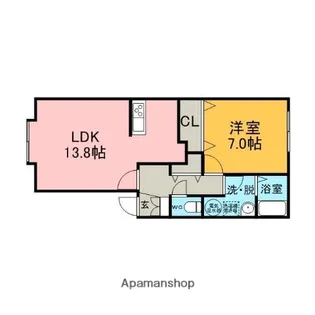 ヴァンベール中島【1階】の間取り