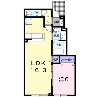 カルム ブリーズ【1階】の間取り