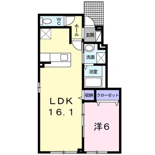 カルム ブリーズ【1階】の間取り