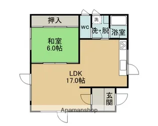 北海道登別市栄町1丁目【アパート】の間取り