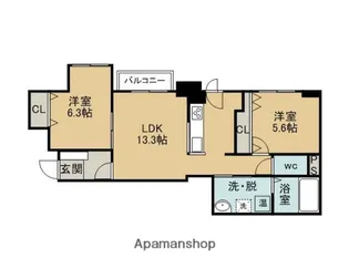 コンフォートZEAL【5階】の間取り