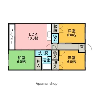ミナミハイツ【2階】の間取り