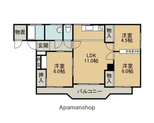 港南アパートメント【3階】の間取り