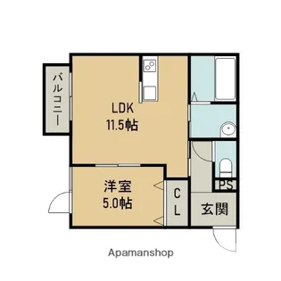リアンハイム天神【2階】の間取り
