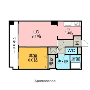 サンヴェール中央【3階】の間取り