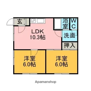 コーポファイン【1階】の間取り