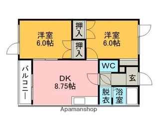 ハイツラポートA【2階】の間取り