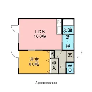 北海道室蘭市寿町2丁目【アパート】の間取り