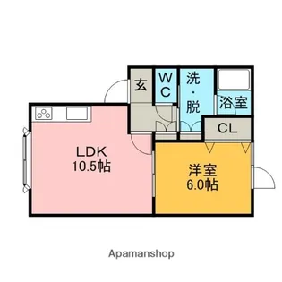 ベルシーヌ美園【1階】の間取り