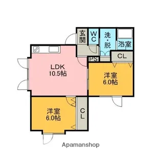 ベルシーヌ美園【2階】の間取り