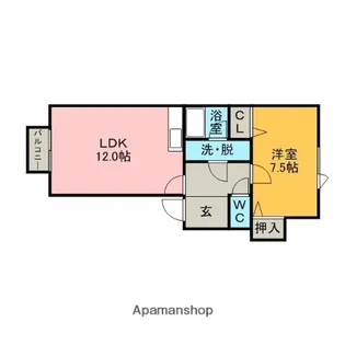 ピュアWESTⅢ【1階】の間取り