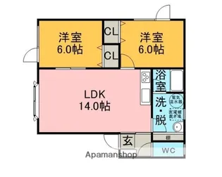 エコヒルズ B【2階】の間取り