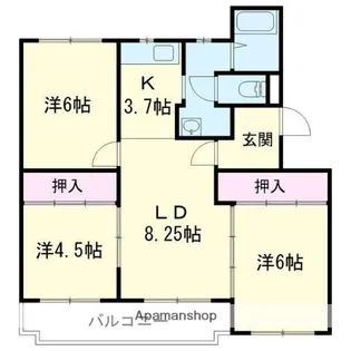 寿ハイツ新生【3階】の間取り