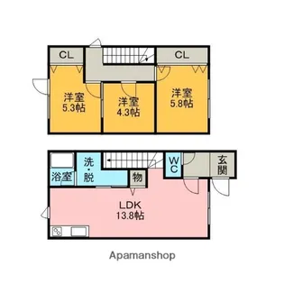 ハイツからんⅡ【1階】の間取り