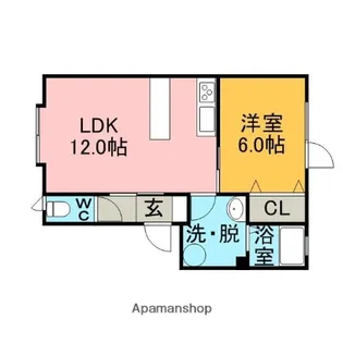 ベルシーヌ中島3【1階】の間取り