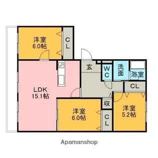 アトレ中島【1階】の間取り