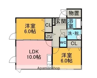 Sマンション松竹梅【1階】の間取り