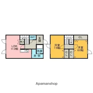 メイプルハイツ【1階】の間取り