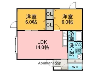エコヒルズ B【2階】の間取り