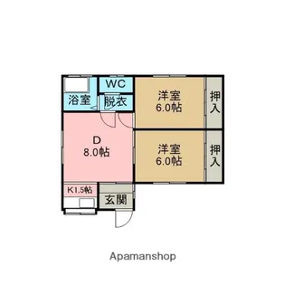 北海道登別市鷲別町4丁目【アパート】の間取り