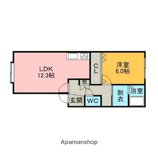 ベルシーヌ日の出【2階】の間取り