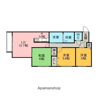 サンヴェール中島【3階】の間取り