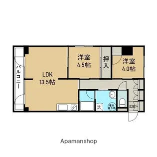 ハトヤ第15ビル【9階】の間取り
