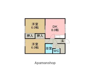 北海道室蘭市宮の森町4丁目【アパート】の間取り