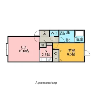 ラフィーネ知利別【1階】の間取り