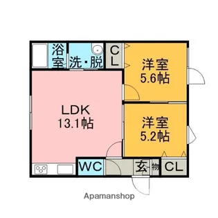 アパートメント美園【1階】の間取り