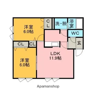 フローラB棟【2階】の間取り