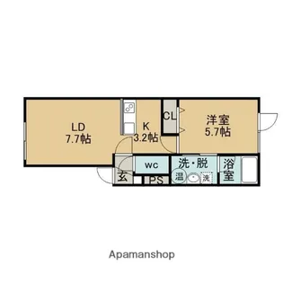 ラフィーネ東町2【2階】の間取り