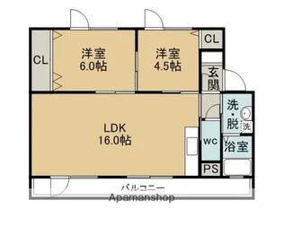 コーポあじさい【3階】の間取り