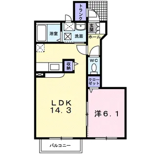 モルエランウィンズA【1階】の間取り