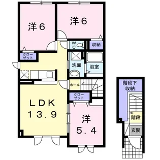 セルリアンブルーⅡ【2階】の間取り