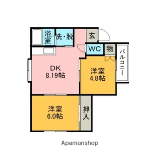 浜辺ハイツⅡ【3階】の間取り