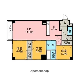 サンヴェール中央【8階】の間取り