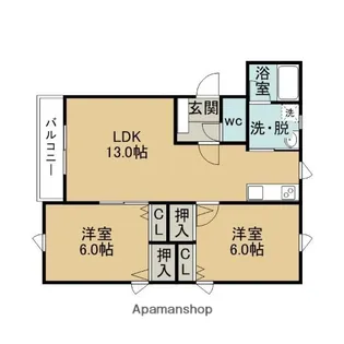 ビクトリアコーポⅠ・Ⅱ【1階】の間取り