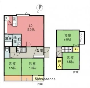 北海道登別市常盤町3丁目【一戸建】の間取り