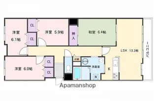 ハイライフ室蘭【2階】の間取り
