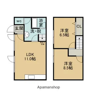北海道室蘭市東町2丁目【一戸建】の間取り