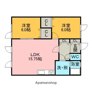 セジュール参番館【1階】の間取り